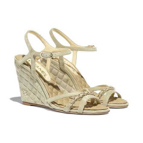 chanel sandalo basso|chanel suede sandals.